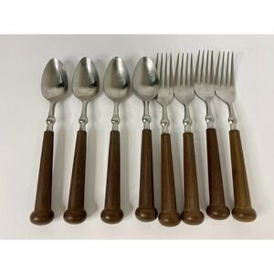 Oxford Hall Fashion Wear Brown Stainless Steel Teaspoons & Dinner Forks JAPAN